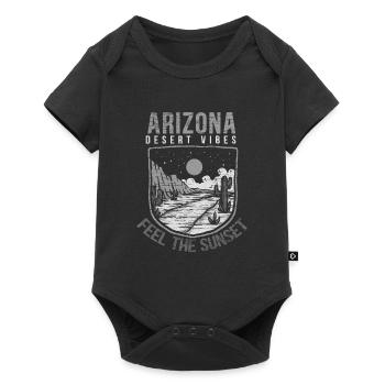 Vintage Feel Sunset 80s Desert Vibes Mountain - Baby Premium Kurzarmbody - Schwarz - Vorne