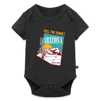 Vintage Feel Sunset 80s Desert Vibes Mountain - Baby Premium Kurzarmbody - Schwarz - Vorne