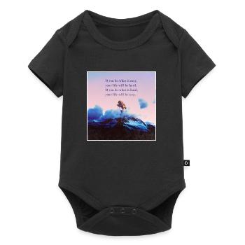 Motivation Quote Inspiring Success Sky Mountains - Baby Premium short-sleeve bodysuit - black - Front