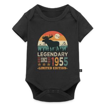 1955 legendary anniversary Born in 1955 - Baby Premium short-sleeve bodysuit - black - Front