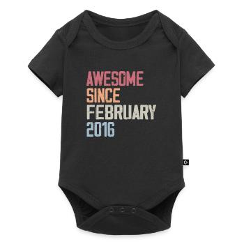 Février 2016, 8e anniversaire 2016 Fevrier 8 ans - Body à manches courtes Premium Bébé - noir - Devant
