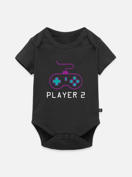 Player 2 Gamer - Baby Premium Kurzarmbody - Schwarz