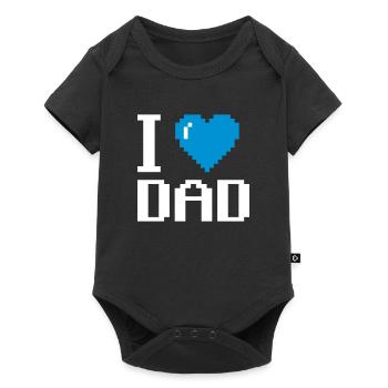 J'aime mon papa pixels pères - Body à manches courtes Premium Bébé - noir - Devant