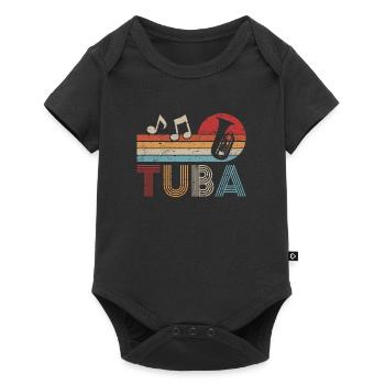 Musicien Retro Tuba Tuba Brass Band - Body à manches courtes Premium Bébé - noir - Devant