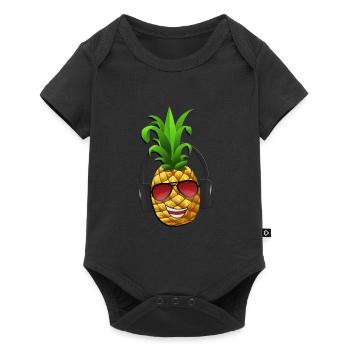 Ananas heureux - Body à manches courtes Premium Bébé - noir - Devant