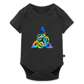 Farbenfroher keltischer Knoten - Baby Premium Kurzarmbody - Schwarz - Vorne