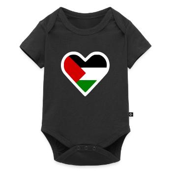 Free palestine heart - Baby Premium short-sleeve bodysuit - black - Front