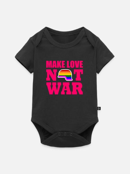 Make love not war - Baby Premium Kurzarmbody - Schwarz