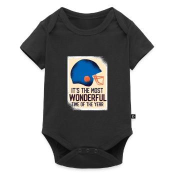 Beste Jahreszeit der Fußball-Saison Geschenkide - Baby Premium Kurzarmbody - Schwarz - Vorne