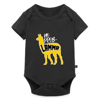 Cadeau drôle de plaisanterie de Lama No Problamma Pun - Body à manches courtes Premium Bébé - noir - Devant