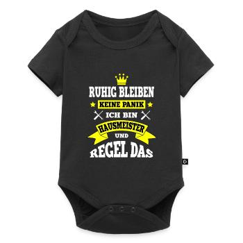 Ruhig bleiben Hausmeister - Baby Premium Kurzarmbody - Schwarz - Vorne