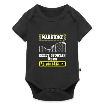 Speaks spontaneously about roller coasters roller coaster fun fair - Baby Premium short-sleeve bodysuit - black - Front