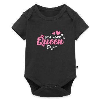 Schlager Queen Party Musik - Baby Premium Kurzarmbody - Schwarz - Vorne