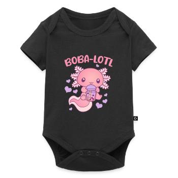 Bubble Tea Axolotl Boba-Lotl - Baby Premium Kurzarmbody - Schwarz - Vorne
