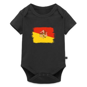 Drapeau de la Sicile Italie Palerme Trinacria Italia - Body à manches courtes Premium Bébé - noir - Devant