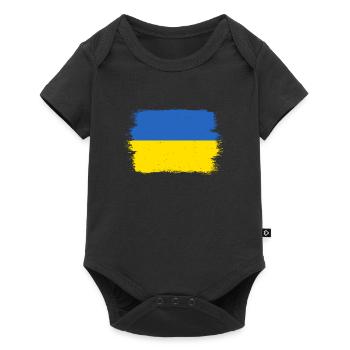 Drapeau de l’Ukraine Vintage Drapeau ukrainien d’occasion Look - Body à manches courtes Premium Bébé - noir - Devant