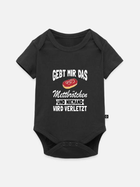 Mettbrötchen Mett Mettigel - Baby Premium Kurzarmbody - Schwarz