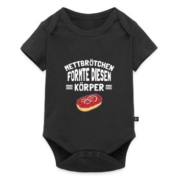 Mettbrötchen Mett Mettigel - Baby Premium Kurzarmbody - Schwarz - Vorne