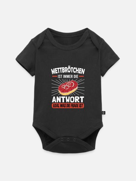 Mettbrötchen Mett Mettigel - Baby Premium Kurzarmbody - Schwarz