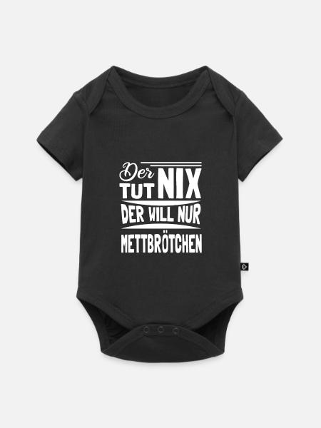 Mettbrötchen Mett Mettigel - Baby Premium Kurzarmbody - Schwarz