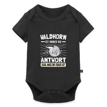 Waldhorn Hornspieler Waldhorn-Spieler - Baby Premium Kurzarmbody - Schwarz - Vorne
