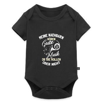 Waldhorn Hornspieler Waldhorn-Spieler - Baby Premium Kurzarmbody - Schwarz - Vorne