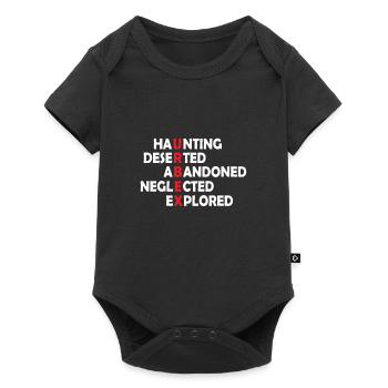 Urban exploration Urbexing Lost Places - Baby Premium Kurzarmbody - Schwarz - Vorne