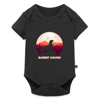 Basset Hound - Baby Premium short-sleeve bodysuit - black - Front