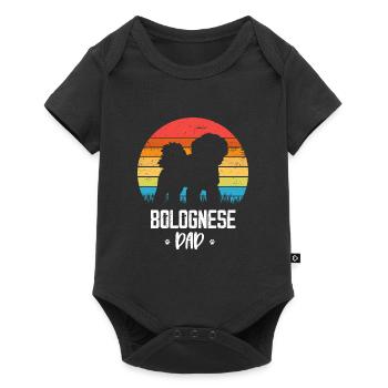 Bolognese Chiens Papa Chien Maman | Bolognaise - Body à manches courtes Premium Bébé - noir - Devant