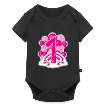 Erster Geburtstag in Pink mit Regenbogen. - Baby Premium Kurzarmbody - Schwarz - Vorne