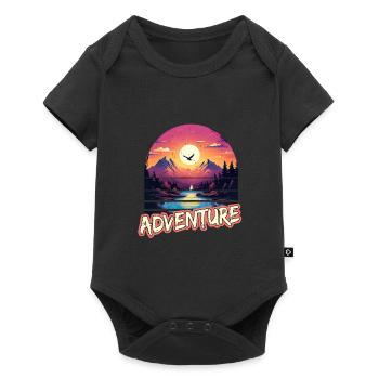 Abenteuer Wandern Wanderung für eine Wanderer - Baby Premium Kurzarmbody - Schwarz - Vorne