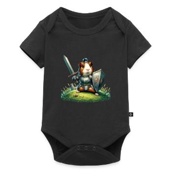 Knight Guinea Pig Tiny Castle Defender - Baby Premium Kurzarmbody - Schwarz - Vorne