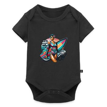 Cool Surf Girl - Vintage Beach Vibes - Baby Premium Kurzarmbody - Schwarz - Vorne