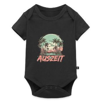 Auszeit Urlaub Strand - Baby Premium Kurzarmbody - Schwarz - Vorne