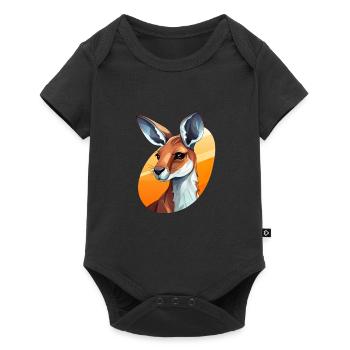 Känguru Beuteltier Australia für einen Kängurur - Baby Premium Kurzarmbody - Schwarz - Vorne