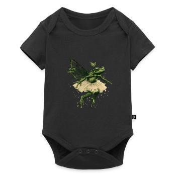 Ballett Frosch Märchen Amphibie Fantasie Tier - Baby Premium Kurzarmbody - Schwarz - Vorne