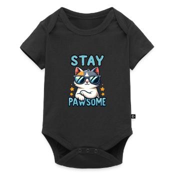 Stay Pawsome Katze für einen Katzenbesitzer - Baby Premium Kurzarmbody - Schwarz - Vorne