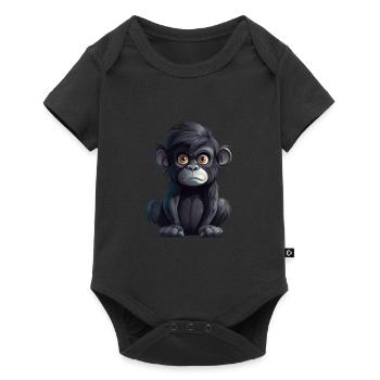Niedlicher Affe für Kinder für Kinder - Baby Premium Kurzarmbody - Schwarz - Vorne