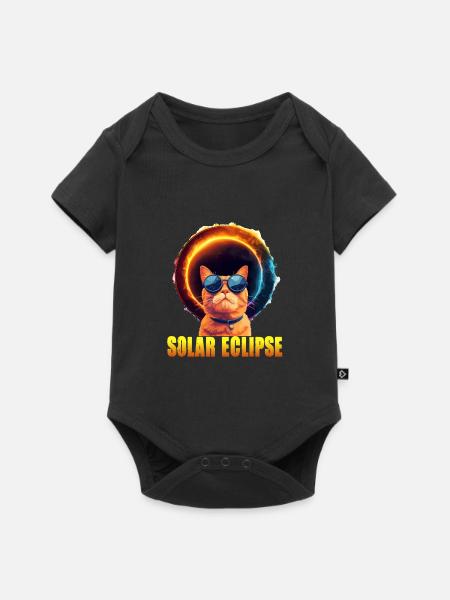 Sonnenfinsternis Katze - Baby Premium Kurzarmbody - Schwarz