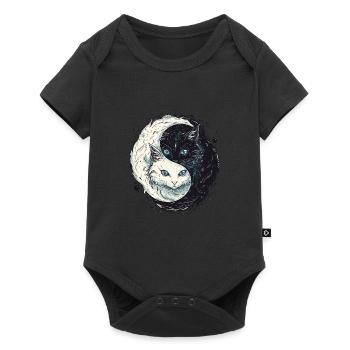 Yin Yang Katzen Katzenkunst für einen - Baby Premium Kurzarmbody - Schwarz - Vorne