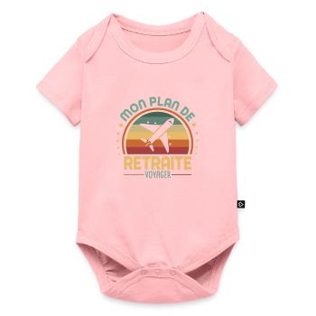 Mon plan de retraite c'est voyager prendre l avion - Body à manches courtes Premium Bébé - rose - Devant