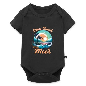 Sonne Strand Meer Sonnenuntergang für Strand - Baby Premium Kurzarmbody - Schwarz - Vorne