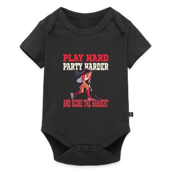 Play Hard Party Harder Score The Hardest - Baby Premium Kurzarmbody - Schwarz - Vorne