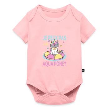 Je peux pas j'ai Aqua Poney Fans de Licornes - Body à manches courtes Premium Bébé - rose - Devant