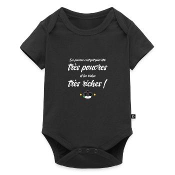 Les pauvres et les riches replique culte - Body à manches courtes Premium Bébé - noir - Devant