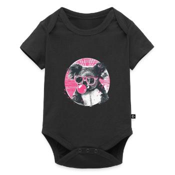 Koala mit Sonnenbrille Bubblegum für einen - Baby Premium Kurzarmbody - Schwarz - Vorne