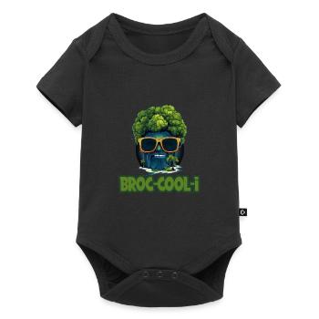 Summer Vibes Cooler Brokkoli mit Sonnenbrille - Baby Premium Kurzarmbody - Schwarz - Vorne