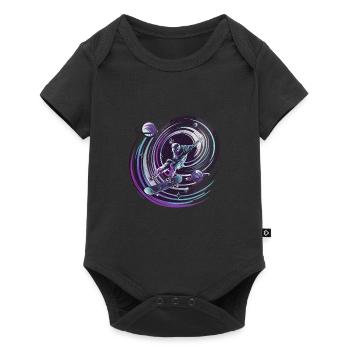 Kosmischer Skateboarder Weltraum gleitet für - Baby Premium Kurzarmbody - Schwarz - Vorne