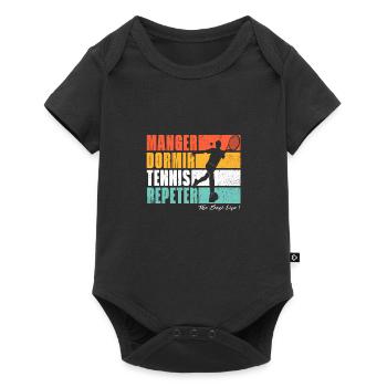 Eat, sleep, tennis, repeat. Tennis Fans - Baby Premium short-sleeve bodysuit - black - Front