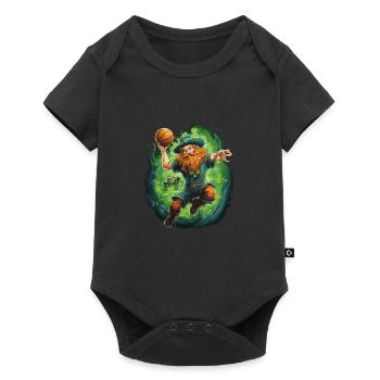 Leprechaun Basketball Irish Irland - Baby Premium Kurzarmbody - Schwarz - Vorne